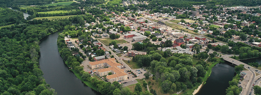 Vue aérienne de la Ville de Lachute